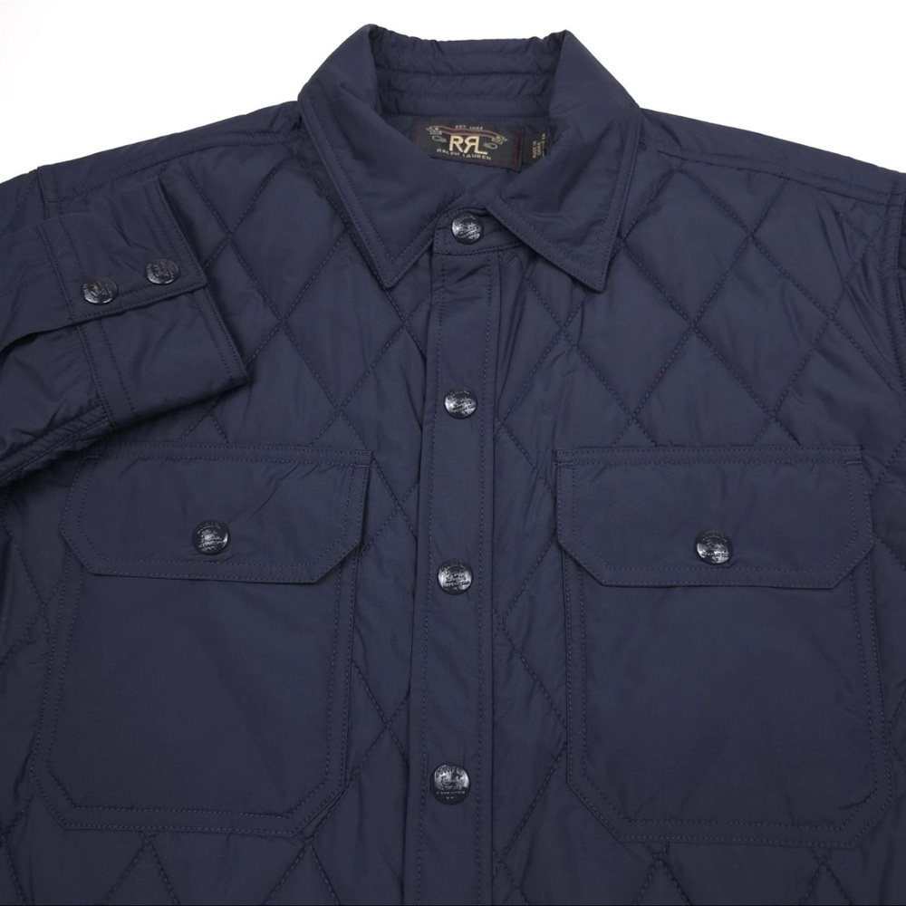 RRL RALPH LAUREN Men's Navy Quilted Shirt Jacket RRL Size Medium NWT EUC - Picture 11 of 12